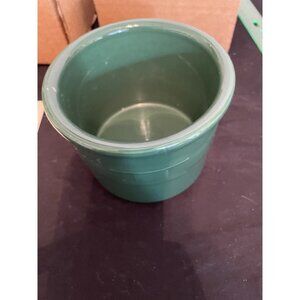 Longaberger Pottery Sage Green Crock Salt Woven Tradition 3 1/2"